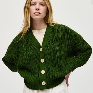Babaa Cotton Cardigan No 18 in Pine
